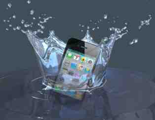 Phone drops in water