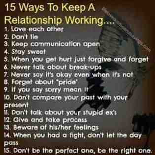 15 Ways To Keep A Relationship Working (Advice)